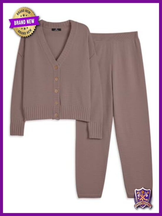 Other - Women 2 Piece Sweater Lounge Set Acrylic Cotton Oversized Cardigan Tapered Pants